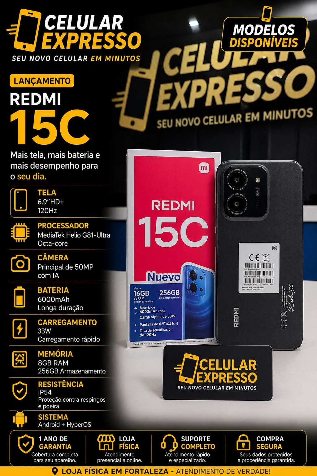 Xiaomi Redmi 15C — Celular Expresso