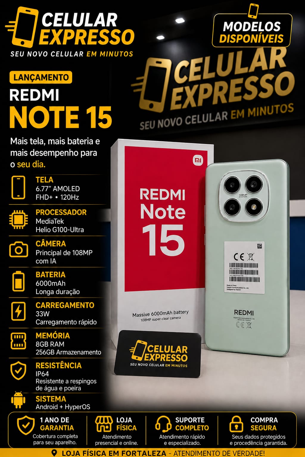 Xiaomi Redmi Note 15 — Celular Expresso